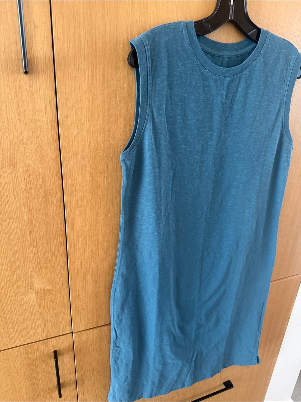 Pact Organic Soft-Slub Essential Muscle Tee Dress Color Deep Aqua Size Small - Picture 3 of 6